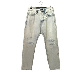NWT Neuw Ray Tapered Jean Size 32 x 32 Loose Waist Tapered Leg Punk Acid Blue